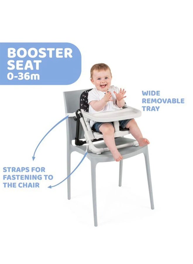 شيكو Chicco Chairy, 2-in-1 Booster Seat and First Chair with 4-Height Adjustments & Safety Belt, For Babies 0m+, (Sweetdog, Black & White) - Image 5